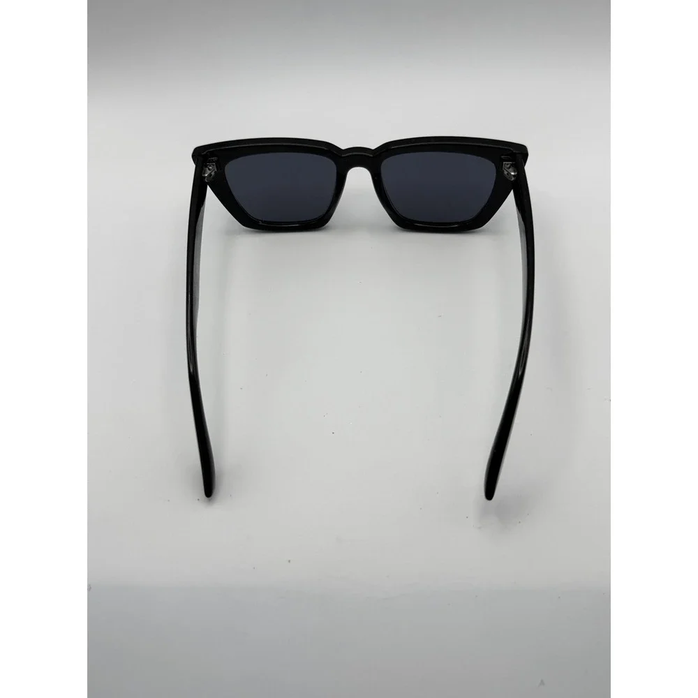 Aerie Sunnies Real Good Black Cat Eye Rectangular Sunglasses Glossy Frames